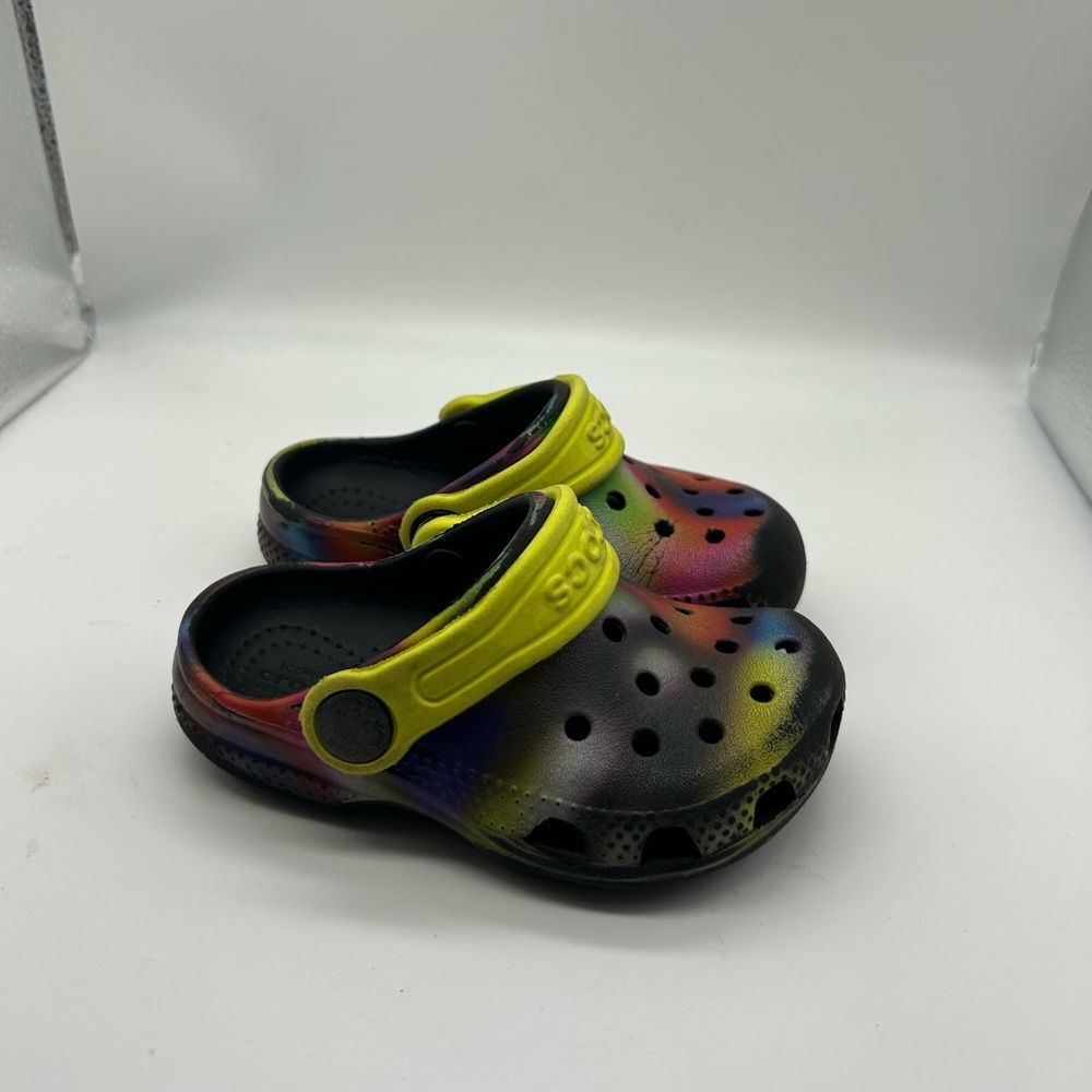 Crocs Kids Multicolor Slip-on Clogs with Yellow Strap